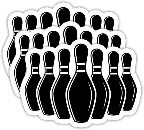 (3PCS) Bowling Sport Stickers - Waterproof Vinyl Decal for Bowlers, Sports Lovers, Laptop, Water Bottle, Tumbler, Scrapbook, Helmet Size 3" x 2.5 " in Saudi Arabia