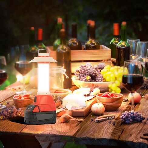 8w 800lm Lantern for Milwaukee 18V M18 Li-ion Outdoor Camping Lantern مع Hook ، OUTB & Type-C ، ضوء الطوارئ ، مثالي للتخييم ، المشي لمسافات طويلة ، والأنشطة الخارجية (أداة فقط) in Saudi Arabia