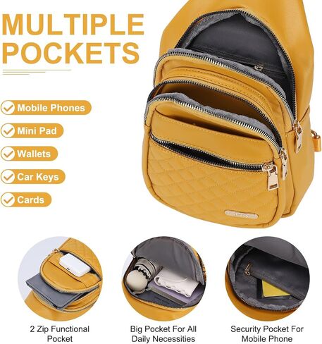 PU Leather Small Sling Bag Mini Crossbody Packpack - 7.9 "جيد للتنزه في السفر رياضة ركوب الدراجات - الوردي in Saudi Arabia