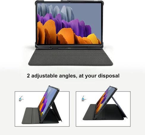 Case for 12.4" Samsung Galaxy Tab S7 FE 5G/S8 Plus/S7 Plus with S Pen Holder, Hard PC Back, Shock Proof Stand Folio Protective Tablet Cover, for Tab S8+ 2022/S7 FE 2021/S7+ 2020 (Black) in Saudi Arabia
