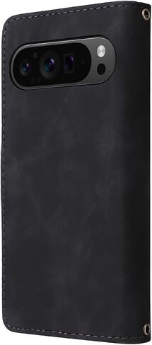 LBYZCASE Phone Case for Google Pixel 9/Pixel 9 Pro 5G 2024 with RFID Blocking Credit Card Holder and Wrist Strap,Flip Folio Leather Wallet Protective Cover for Pixel 9 Pro,Wine Red in Saudi Arabia