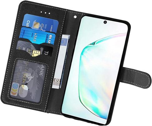 متوافق مع Samsung Galaxy Note 10 Glaxay note10 5g Wallet Case و Glass Screen Protector Flip Cover Cover Cover Card Collder Complets for Gaxaly Notes 10S Ten Not S10 Women Men Men Purple in Kuwait