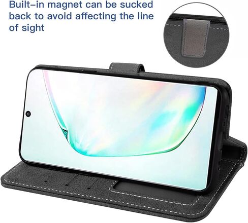 متوافق مع Samsung Galaxy Note 10 Glaxay note10 5g Wallet Case و Glass Screen Protector Flip Cover Cover Cover Card Collder Complets for Gaxaly Notes 10S Ten Not S10 Women Men Men Purple in Kuwait