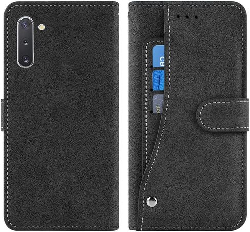 متوافق مع Samsung Galaxy Note 10 Glaxay note10 5g Wallet Case و Glass Screen Protector Flip Cover Cover Cover Card Collder Complets for Gaxaly Notes 10S Ten Not S10 Women Men Men Purple in Kuwait