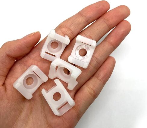 100 pcs 6mm/0.24in الكابل zip tie tide typle قاعدة قاعدة ، مقاطع الكابلات السلك المشابك ، مقاطع الأسلاك مرساة الإدارة (أبيض) in Kuwait