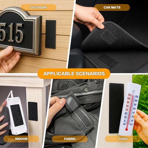 Heavy Duty Hook and Loop Strips with Adhesive,20 Sets of 1x1 inch Nylon Self Adhesive Tape, Double Sided Strong Back Adhesive Tape, Suitable for Office, Home and Crafting.No holes and no Screws, White in Kuwait