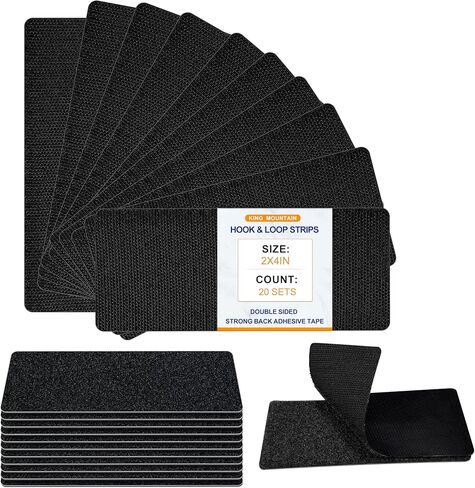 Heavy Duty Hook and Loop Strips with Adhesive,20 Sets of 1x1 inch Nylon Self Adhesive Tape, Double Sided Strong Back Adhesive Tape, Suitable for Office, Home and Crafting.No holes and no Screws, White in Kuwait