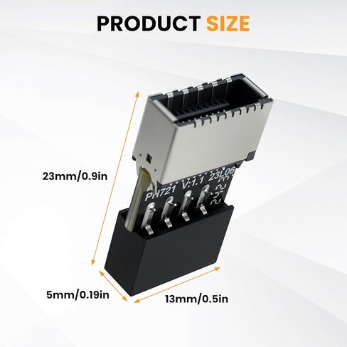 USB 2.0 to USB 3.2 Gen 1 header Adapter ، 9pin male to type-e key-main-mainboard extense extens in Kuwait