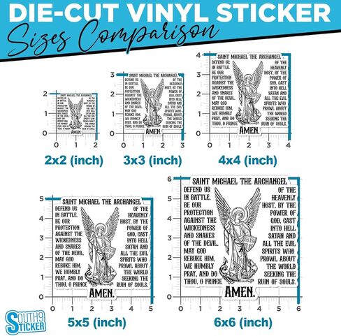 (3Pcs) St Michael Prayer Catholic Archangel Sticker Bible Christian Religious 2" Waterproof Die-Cut Vinyl Sticker for Laptop Water Bottle Phone Car Sticker Gifts 2 Inches in Saudi Arabia