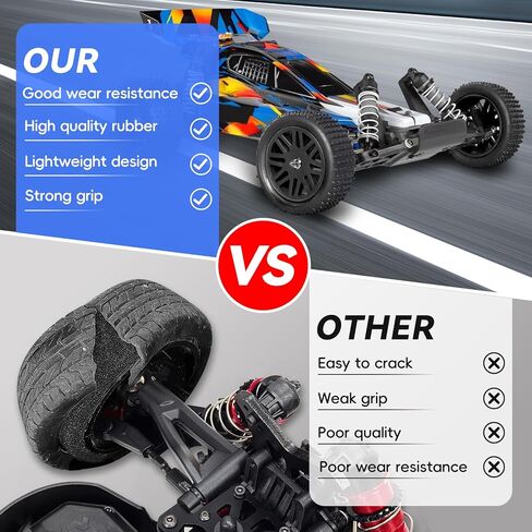 Preglued 12mm Hex Wheel Rims Rubber Tires with Foam Inserts OD 86mm/3.38" for Traxxas Bandit WLtoys 144001 Redcat 1/10 RC Off-Road Buggy Car, Set of 4 (Color C) in Kuwait