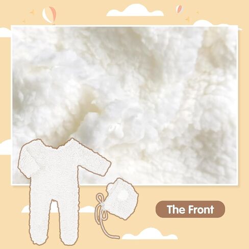 Kunyeah Baby Fleece Photo Photography Prop Outfits Infant Bear Bodysuit with Hat Newborn Photo Prop Romper for 0-3 Months in Kuwait