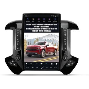 2024 Latest Android 13 Car Radio Head Unit for GMC Sierra Chevrolet Silverado 2015-2019 OEM 4 Inch Screen, 14.5 Inch T-Style Car Multimedia Stereo Player GPS Navigation 8GB+128GB - Black