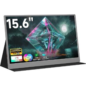 Portable Monitor for Laptop FHD 1080P 15.6 Inch Gaming Travel Laptop Screen Extender, USB-C/HDMI Portable Laptop Monitor Compatible with Laptop/PC/Mac/Phone/PS5/Xbox/Switch