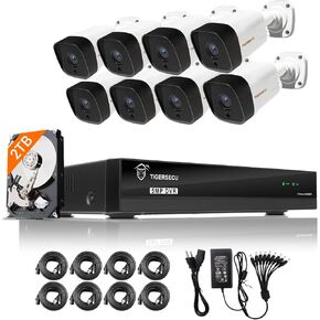 TIGERSECU 5MP 8-Channel 8-Camera DVR Security Bundle with 2TB HDD