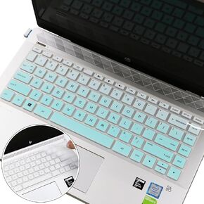 2Pcs Silicone Keyboard Cover for HP Pavilion x360 14" Laptop 14-BW006NR 14-BW010NR 14-BW065NR 14M-BA011DX 14M-BA013DX 14M-BA015DX 14M-BA114DX 14-BF040WM 14-BF050WM 14M-CD0001DX (Love Bear+Clear)