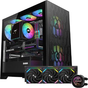SAMA V Mesh Mid-Tower ATX PC Case & SAMA Q60 CPU AIO Water Cooler