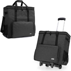 Curmio Double Layer Case لبرج الكمبيوتر ، و Rolling Desktop Computer Case مع عجلات لهيكل الكمبيوتر ولوحة المفاتيح والكابل والماوس ، سماعة الرأس