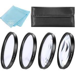 مرشحات مقربة من 49 مم (+1 ، +2 ، +4 و +10 ديوبتر) لـ Canon EOS R10 ، EOS R50 ، EOS R100 مع 18-45 مم ، EOS M6 ، EOS M6 II ، EOS M50 ، EOS M50 Mark II ، EOS M100 ، EOS M200 مع 15-45 ملم.