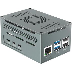 علبة الألومنيوم للتوت PI 5 ، مع مروحة 4010 PWM ودفنات النحاس للتوت PI 5