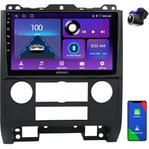 Android Radio Car Play Stereo for 2007-2012 Ford Escape Kuga Mazda Tribute 9 Inch Touchscreen Car Radio with Wireless Carplay Android Auto GPS Navigation WiFi Bluetooth AM/FM RDS Backup Camera 2+64G