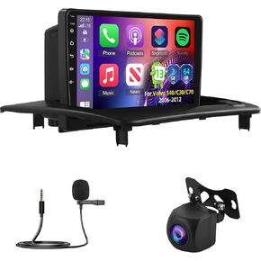 for Volvo S40/C30/C70 2006-2012 Android Car Stereo [2+64G] - Wireless Carplay & Android Auto - 9 Inch Touchscreen Radio with Equalizer, WiFi, GPS, Split Screen + AHD Rear View Camera