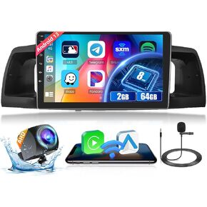 8 Core Car Radio Stereo for Toyota Corolla EX 2005 2006 2007 2008 2009 2010 2011 2012 with Wireless CarPlay Android Auto 2+64G 9 Inch Touch Screen for Corolla Dash Kit with 32EQ 59UI
