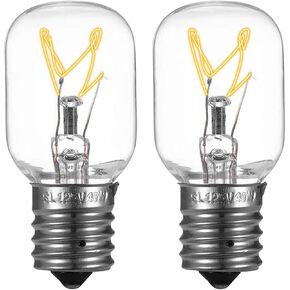 T25 40W Microwave Oven Light Bulb 120V 2700K Warm White Dimmable, 300°C High Temp, E17 Screw Base Appliance Replacement Bulbs for Oven Refrigerator Over Stove Microwave, 360LM, 2 Pack