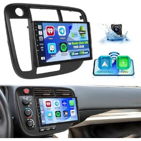 8Core 6+128G Car Stereo for Honda Civic 1996-2001 with Wireless Apple Carplay Android Auto, Android 13 System, 9 Inch 1280 * 720 Touch Screen Car Radio with DSP BT 5.0 GPS WiFi SWC + Backup Camera