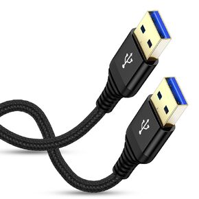 USB to USB Cable 10FT, USB 3.0 Cable 10 Feet Long Double Type A to A Male to Male Cord 10 FT Data Transfer for Computer PC Laptop Cooler Cooling Pad Fan TV Hub External Hard Drive Enclosure DVD Player