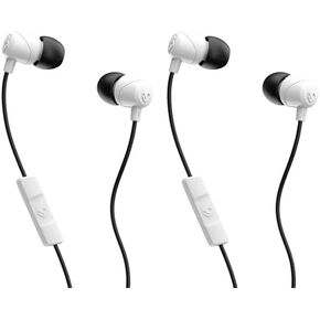 Skullcandy Jib in-Ear Wired Earbuds, Noise Isolating, Microphone, Works with Bluetooth Devices and Computers - White (Pack of 2)