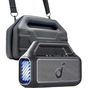 علبة حمل مغطاة لمكبر الصوت في الهواء الطلق ANKER Soundcore Boom 2 ، وغطاء EVA القذيف الصلب مع حزام المقبض والكتف (أسود)