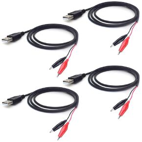6pcs 3.3ft 22awg USB 2.0 Male 2pin pigtain Cable ، 3A 3V 5V 9V 12V 24V USB Type A 2 Core Bare End End Cable مع موصل كابل سريع 6 مساءً لإصلاح DIY