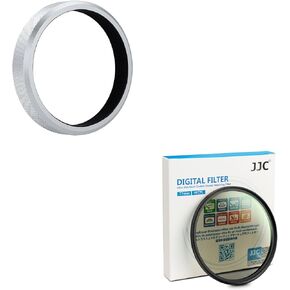 JJC AR-X100 Metal Lens Filter Adapter Ring & 49mm CPL Circular Polarizer Polarizing Filter for Fuji Fujifilm X100VI X100V X100F X100T X100S X100 Camera