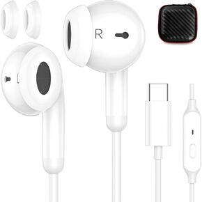 USB C Earbuds Wired Headphones for iPhone 16e,16,15 Pro Max Plus,Noise Cancelling USB Type C in Earphones for Samsung Galaxy S25 S24,HiFi Stereo Headset with Microphone for iPad 11th 10th Generation
