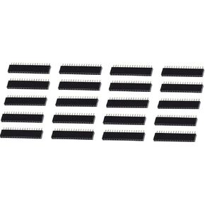 2.54mm 2x20Pin Female Socket Pin Row, Pitch 0.1" 20P Double Row Straight Female/Male Socket/Pin Header Connectors for PCB Electronic Circuit Board, Pack of 20