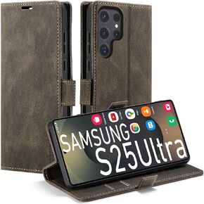 japezop Case Compatible with Samsung Galaxy S25 Ultra,Galaxy S25 Ultra Wallet Case with [RFID Blocking] Card Holder Kickstand Magnetic,Leather Flip Case Wallet for Galaxy S25 Ultra 6.9 Inch (Black)