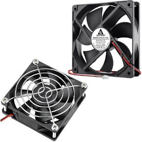 (2PCS) GDSTIME 80x25mm Fan X1 + 120x25mm Fan with Dual Ball Bearing X1, 12V Brushless DC Cooling Fan 2 Pin