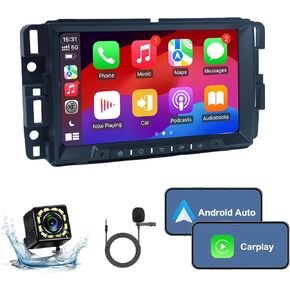 8 Inch Android13 2G+32G Wireless Apple CarPlay Android Auto Car Stereo for Chevrolet Chevy Silverado GMC Sierra Buick Enclave Yukon 2007-2013 Radio with FM GPS BT WiFi SWC Backup Camera MIC