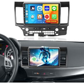 [2+64G] Inefala for Mitsubishi Lancer 2008-2017 Android Car Radio Stereo with Wireless CarPlay Android Auto, 10.1 Inch HD Touchscreen with GPS WiFi Bluetooth FM/RDS SWC Backup Camera MIC