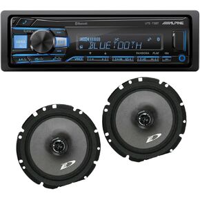 Alpine UTE-73BT Bluetooth Mech-Less Digital Media Receiver & A Pair of SXE-1726S 6.5" 2-Way Coaxial Speakers
