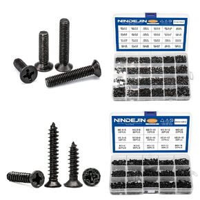 NINDEJIN 1170pcs M1.4/1.7/2/2.5/3 Phillips Flat Head Computer Laptop Screws Kit + M2.3/ M2.6/ M3 Tapping Screws Assortment Kit