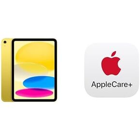 Apple iPad 11 بوصة: رقاقة A16 ، طراز 11 بوصة ، شاشة شبكية شبكية سائلة ، 128 جيجابايت ، Wi-Fi 6 + 5G الخلوية ، الكاميرا الخلفية الأمامية/12 ميجابكسل/12 ميجابكسل ، معرف اللمس ، عمر البطارية طوال اليوم-أصفر مع Applecare + (2 سنة)