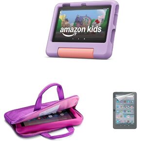 Amazon Fire 7 Kids Tablet Bundle (16GB, Purple) with Sleeve and Screen Protector