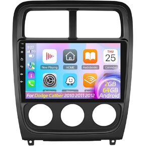 [2+64G] NHOPEEW for Dodge Caliber 2010 2011 2012 Car Radio with Wireless Carplay and Android Auto - 9 Inch Touchscreen Android Car Stereo - Hi-Fi/WiFi/GPS/SWC/Bluetooth + AHD Backup Camera