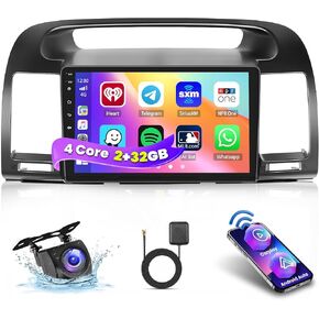 2+32G Android 13 Car Stereo Radio for Toyota Camry 2001-2006, 9'' HD Touch Screen Compatible with CarPlay Android Auto, AHD Backup Camera, Mirror Link, GPS, WiFi, DSP