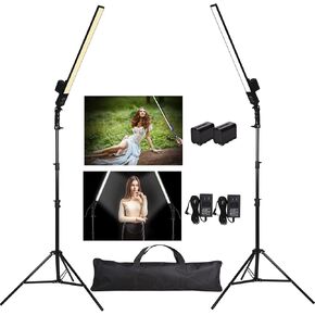 LED Handheld 3200K-5500K Photography Fill Light with Light Stand, Dimmable and Color Adjustable with Battery for Studio Outdoor Portrait Product Shooting, Tattoo, YouTube, TikTok, Video