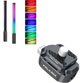 ULANZI VL119 Handheld Light Wand, 360° RGB LED Video Light Stick for Photography Rechargeable Tube Light, FALCAM F22 Quick Release Kit for Insta360, Panoramic Camera Mounting Adapter Convert 1/4" Thre