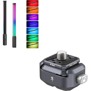 ULANZI VL119 Handheld Light Wand, 360° RGB LED Video Light Stick for Photography Rechargeable Tube Light, FALCAM F22 Basic Quick Release Plate Kit, Camera Mounting Adapter 1/4" for DSLR Tripod