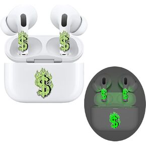RockMax for AirPods Pro Skin, Glow in The Dark Stickers for Air pods and Charging Case, Luminous Butterfly Vinyl Wrap, Gift for Parties and Holidays
