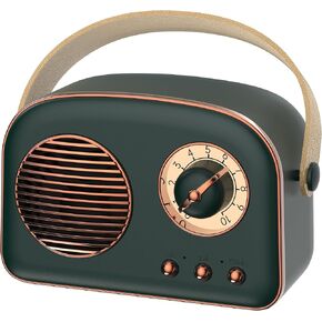 Oraolo Retro Bluetooth Speaker, Portable Bluetooth Speakers, Mini Vintage Speaker, Wireless Speakers Supports TWS Pairing/U-Disk/TF Card/AUX for Home, Travel, Outdoor (Green)